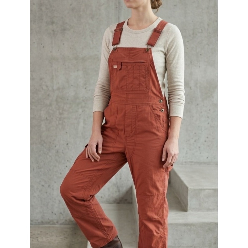 Duluth Trading Co Heirloom Gardening Ripstop Bib Overalls Rust Red M x 29